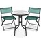 Best Choice Products 3-Piece Patio Bistro Dining Furniture Set w/ Round Textured Glass Tabletop, Folding Chairs
